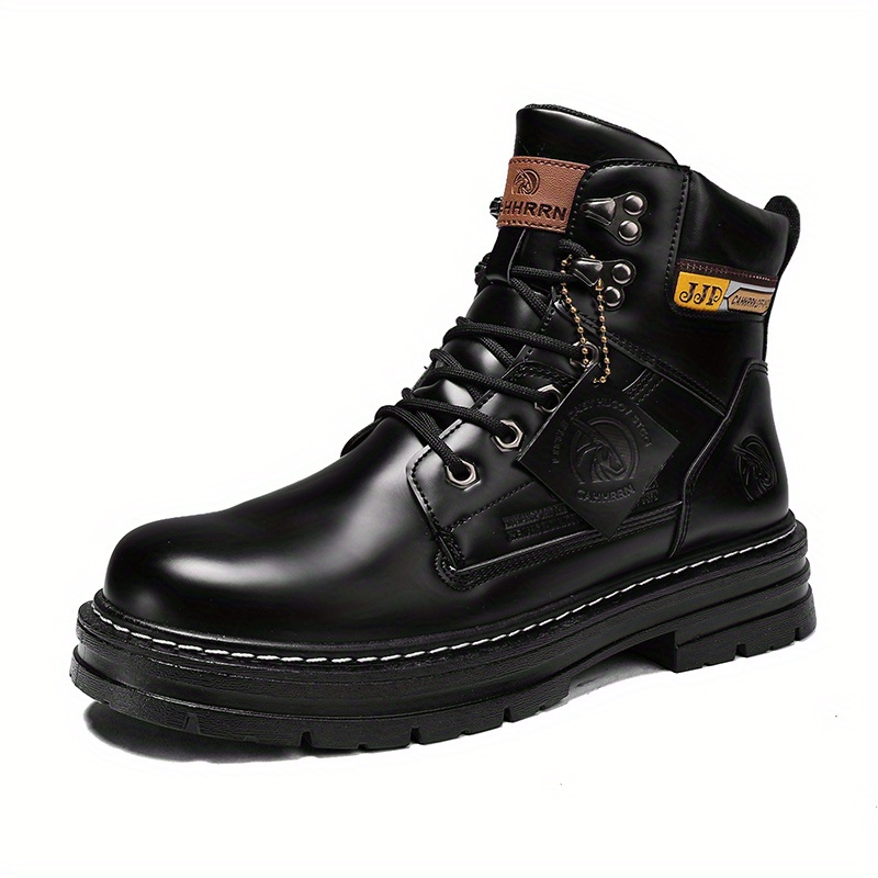 Men’s Lace Up Front High Cut British Style Non Slip Boots For Winter