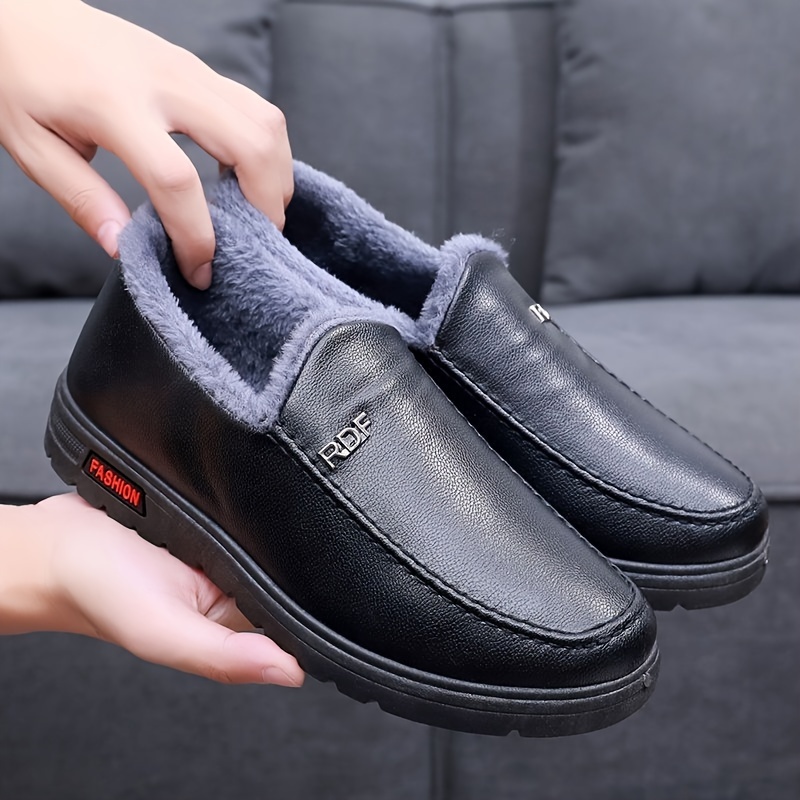 Men’s Casual Soft Sole Loafers, Slip-resistant Slip On Shoes With Fuzzy Lining For Outdoor Walking Driving, Autumn And Winter