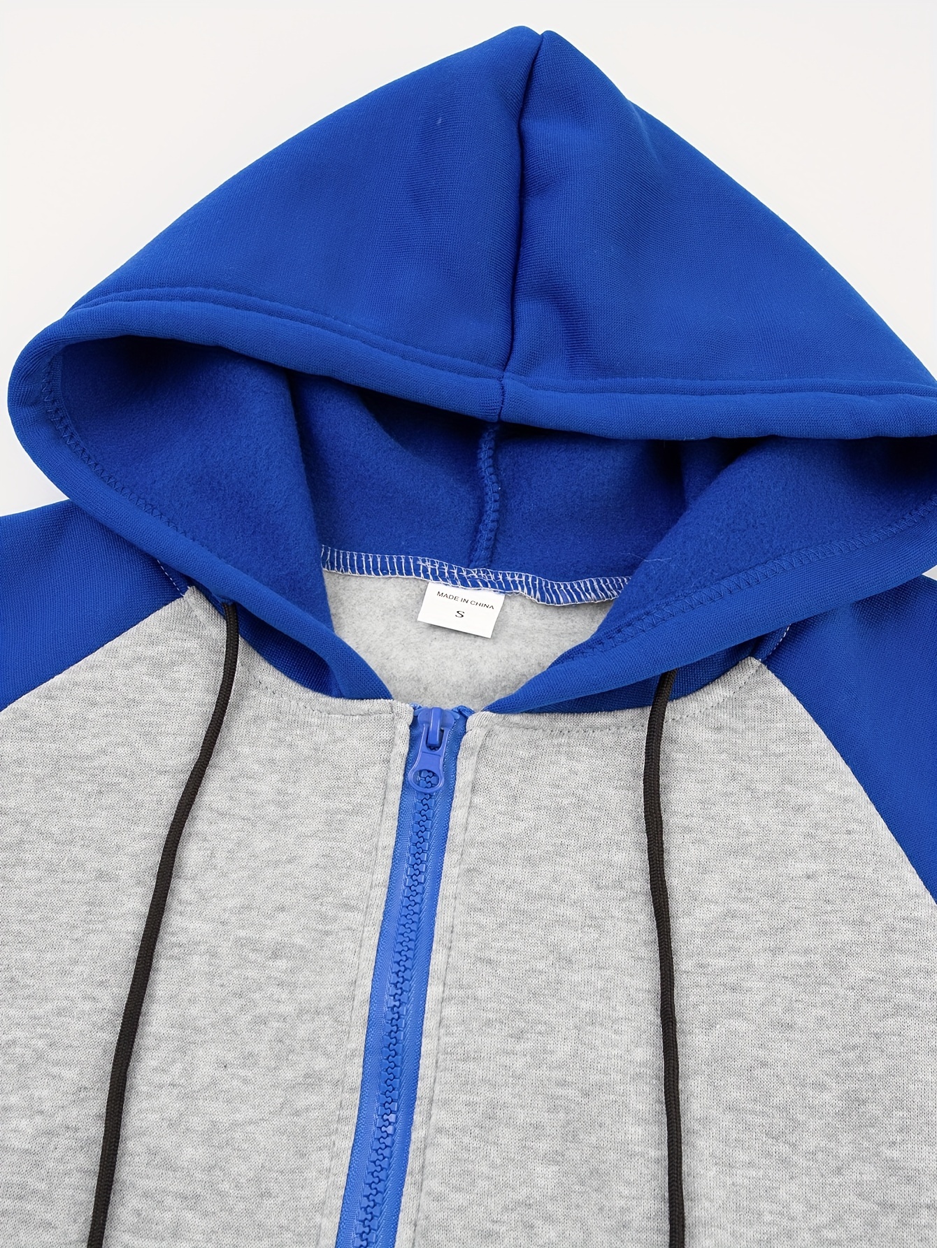 spring and autumn mens color block drawstring hooded long sleeve zip up jacket with pockets workout training details 12