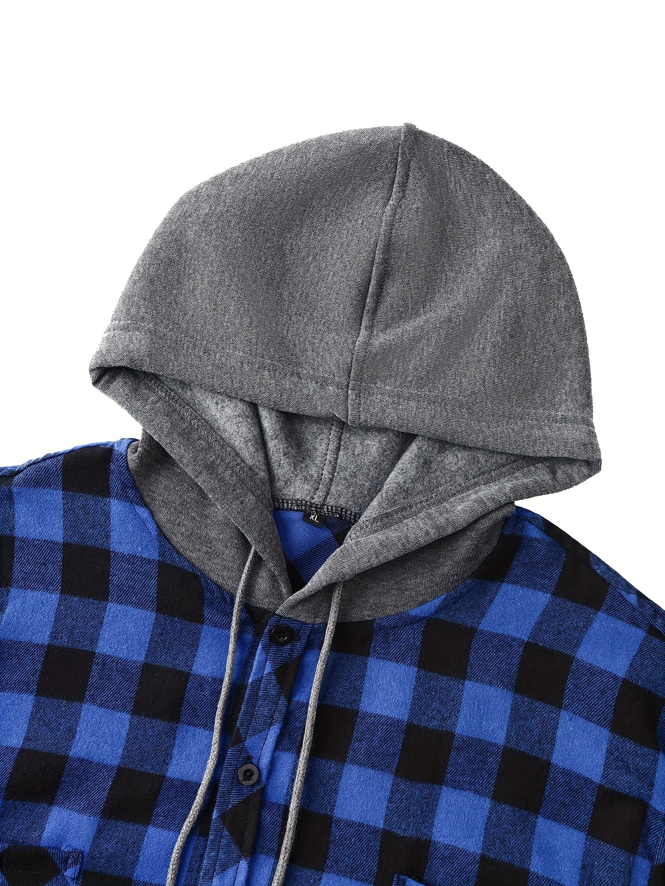 long sleeve casual regular fit button up hooded shirts jacket plaid shirt coat for men details 43