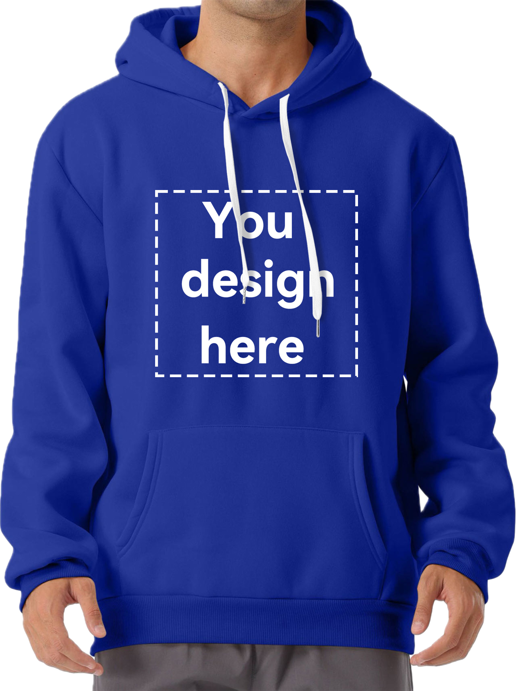you design here letter print customized kangaroo pocket hoodie casual long sleeve hoodies pullover sweatshirt mens clothing for fall winter details 10