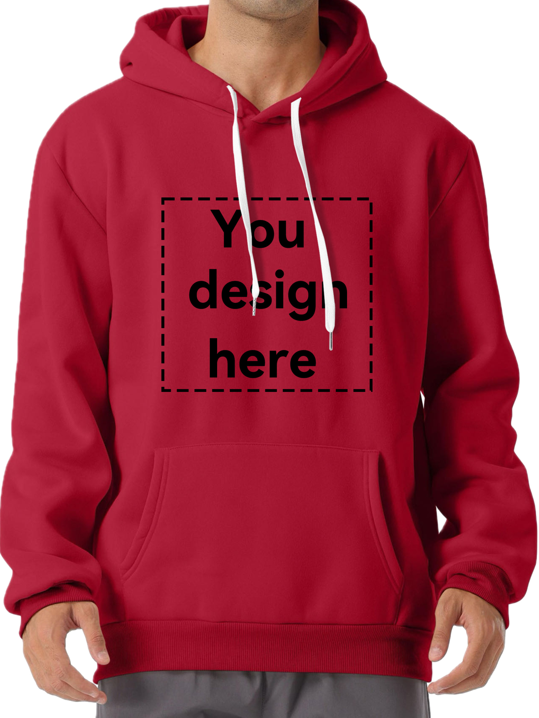 you design here letter print customized kangaroo pocket hoodie casual long sleeve hoodies pullover sweatshirt mens clothing for fall winter details 20