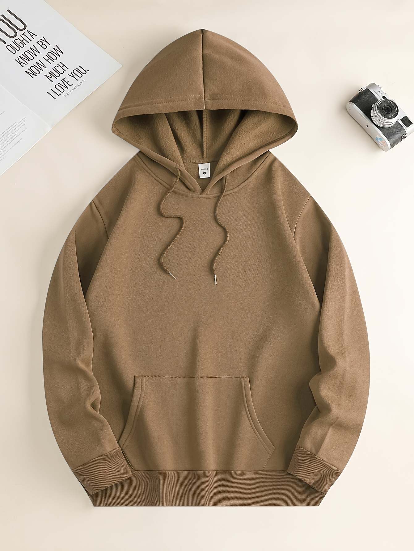 you are amazing print mens pullover round neck hoodies with kangaroo pocket long sleeve hooded sweatshirt loose casual top for autumn winter mens clothing as gifts details 8