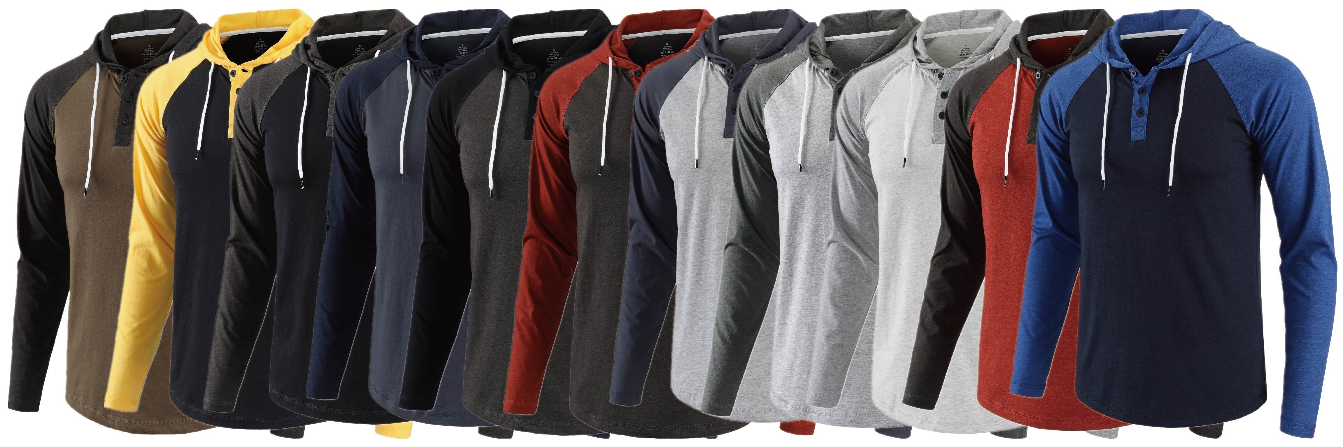 mens stylish loose color blocking lightweight hoodie with pockets active breathable long sleeve button up hooded sweatshirt for spring fall details 2