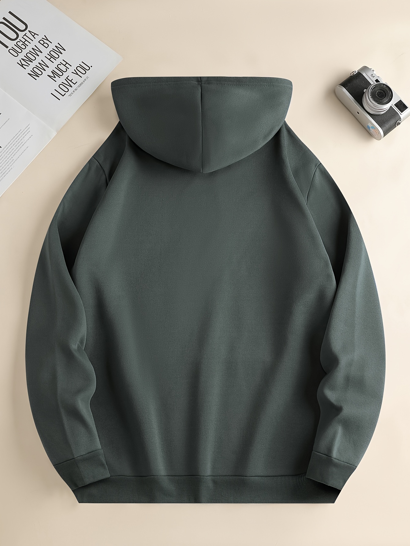 solid color hoodies for men hoodie with kangaroo pocket comfy loose trendy hooded pullover mens clothing for autumn winter details 2