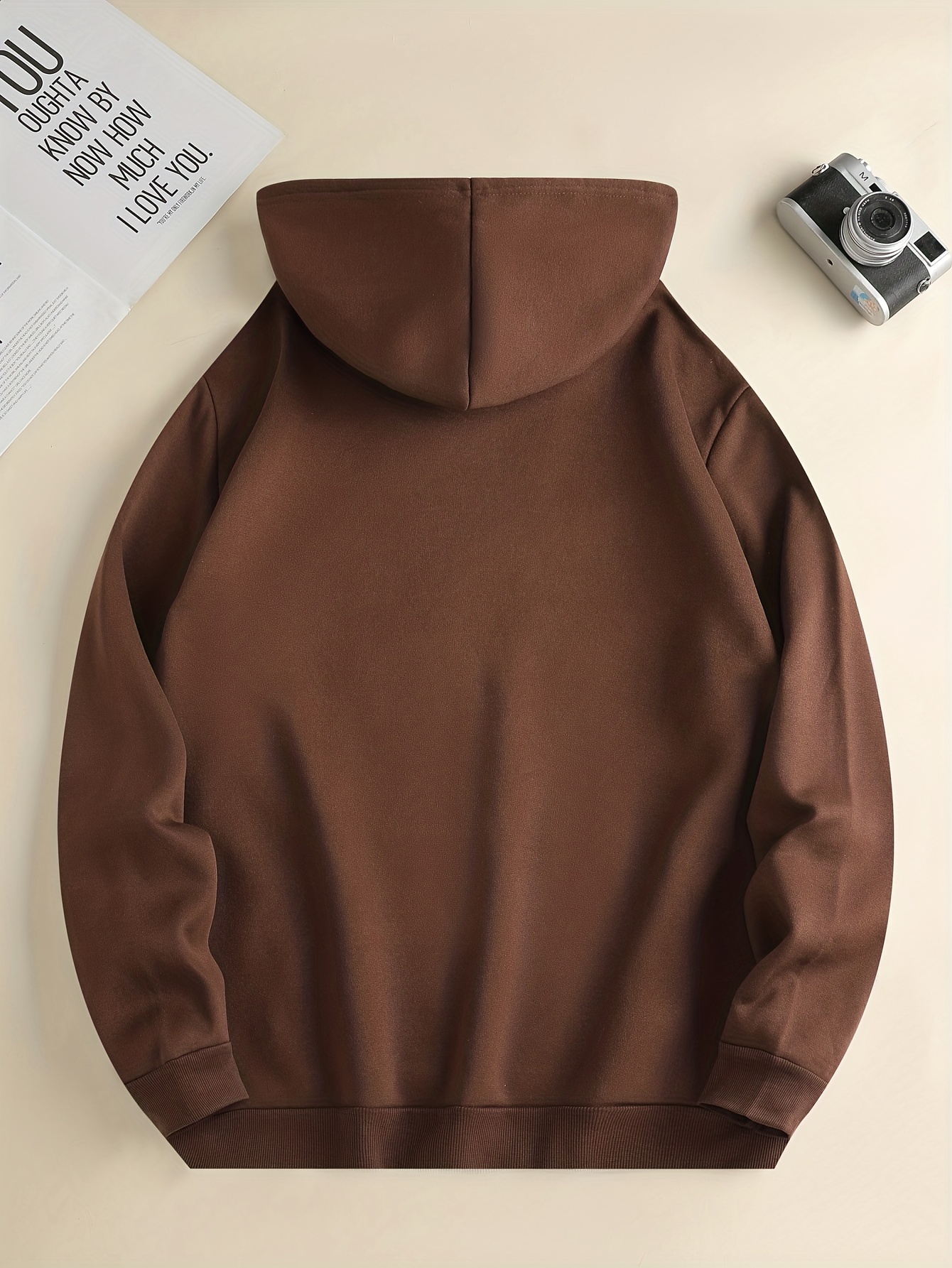 solid color hoodies for men hoodie with kangaroo pocket comfy loose trendy hooded pullover mens clothing for autumn winter details 8