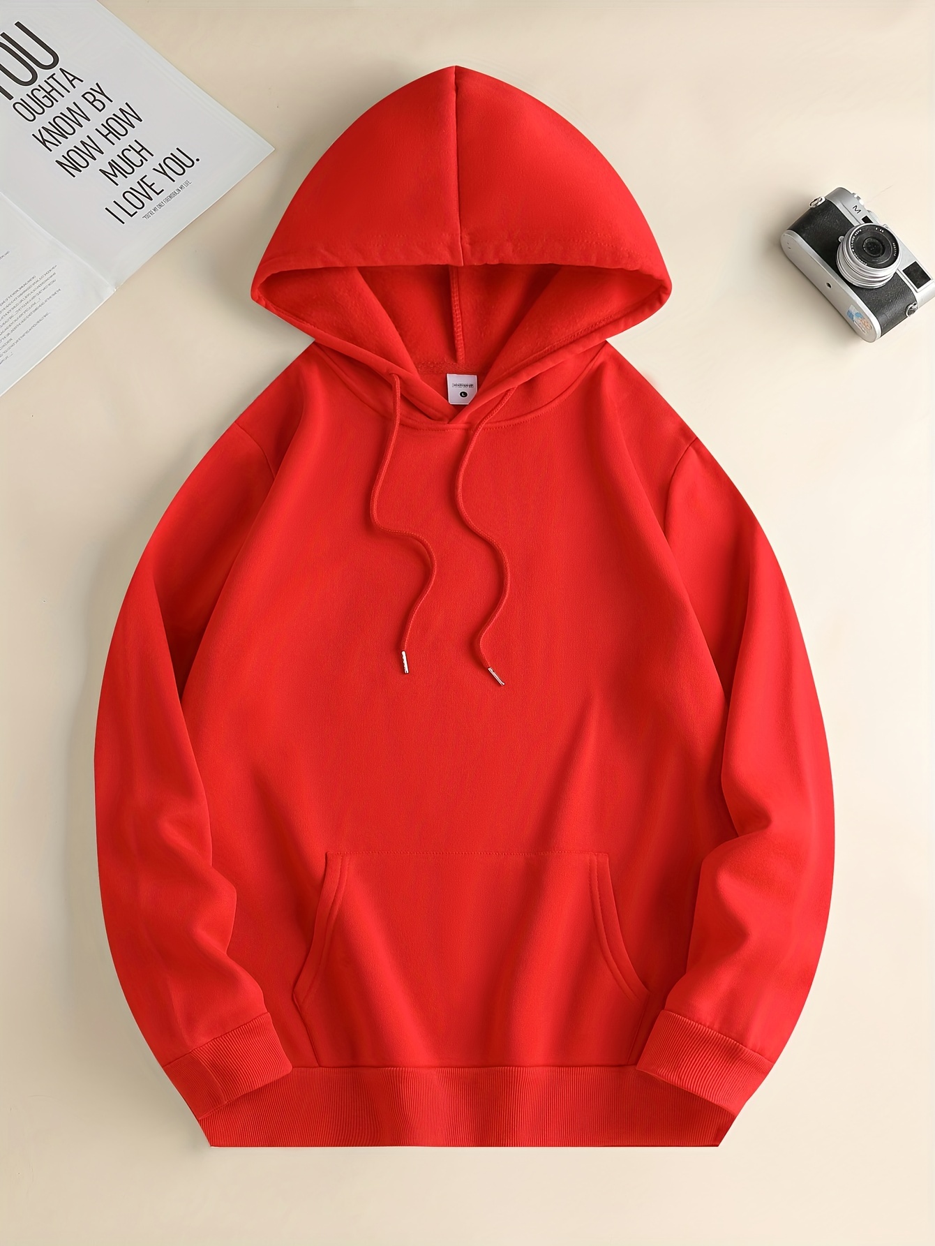 solid color hoodies for men hoodie with kangaroo pocket comfy loose trendy hooded pullover mens clothing for autumn winter details 18