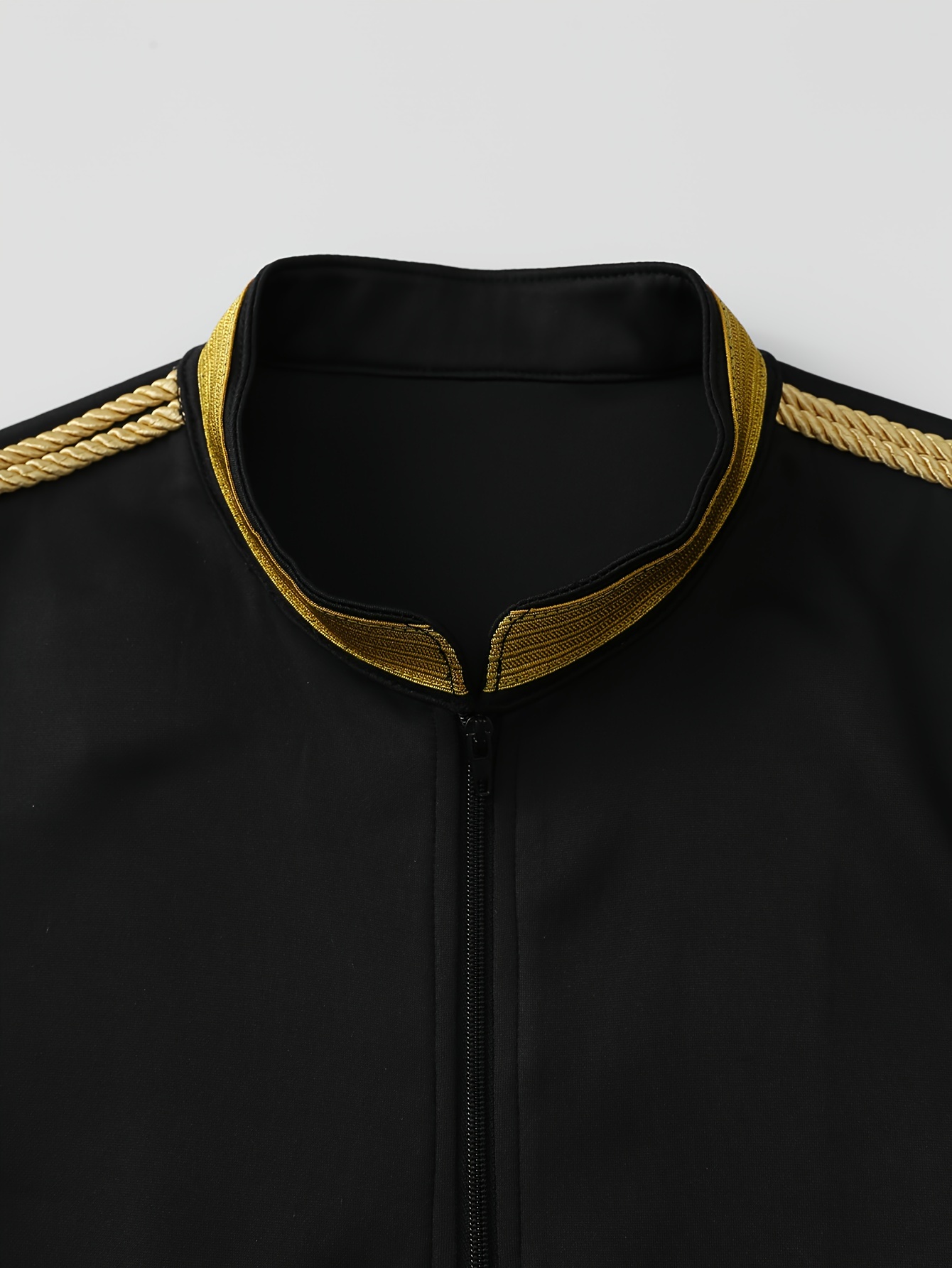 cold trim blazer long sleeve button decor blazer womens clothing details 6