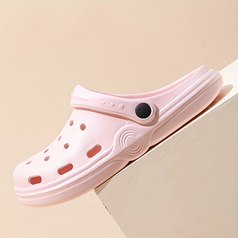 minimalist garden clogs for women solid color breathable hollow out slip on slide shoes casual outdoor beach sandals details 0
