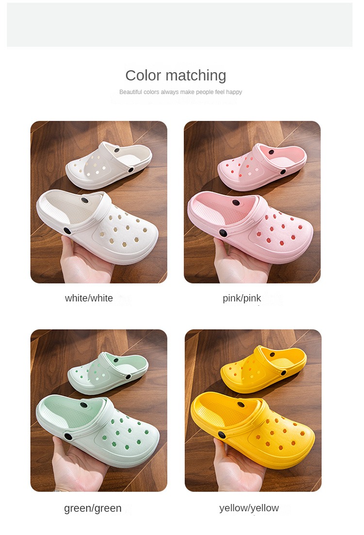 womens pillow garden clogs casual hollow out design shoes breathable solid color beach shoes details 2
