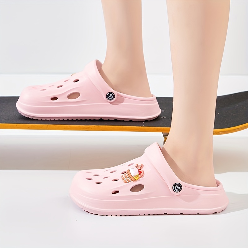 womens cute platform clogs breathable solid color eva garden slide shoes indoor outdoor beach sandals details 8