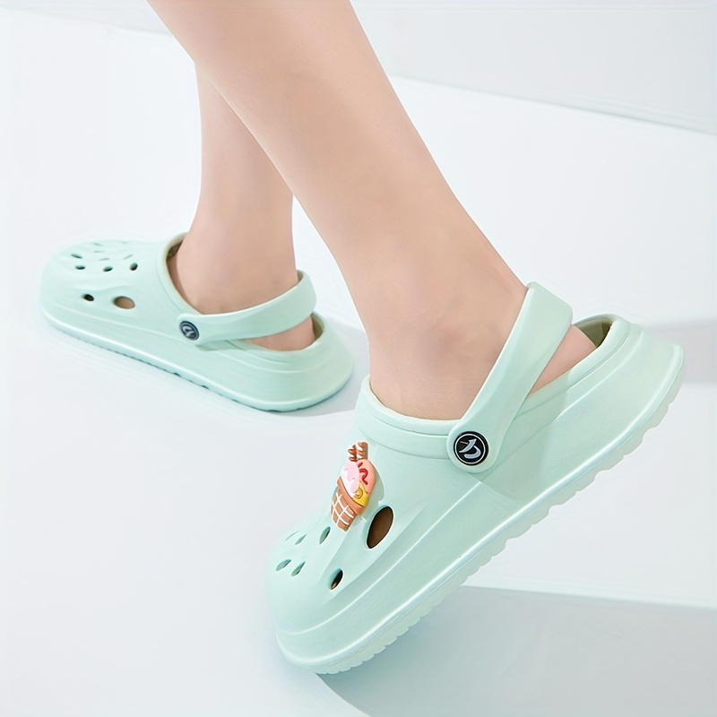 womens cute platform clogs breathable solid color eva garden slide shoes indoor outdoor beach sandals details 9