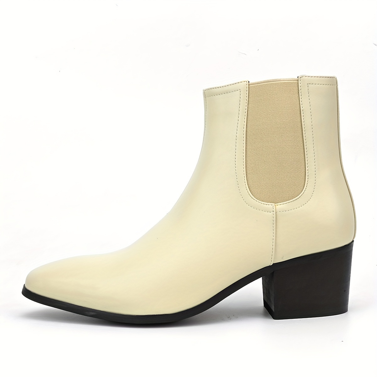 zip chelsea boots men s high heel solid colour comfy non details 3