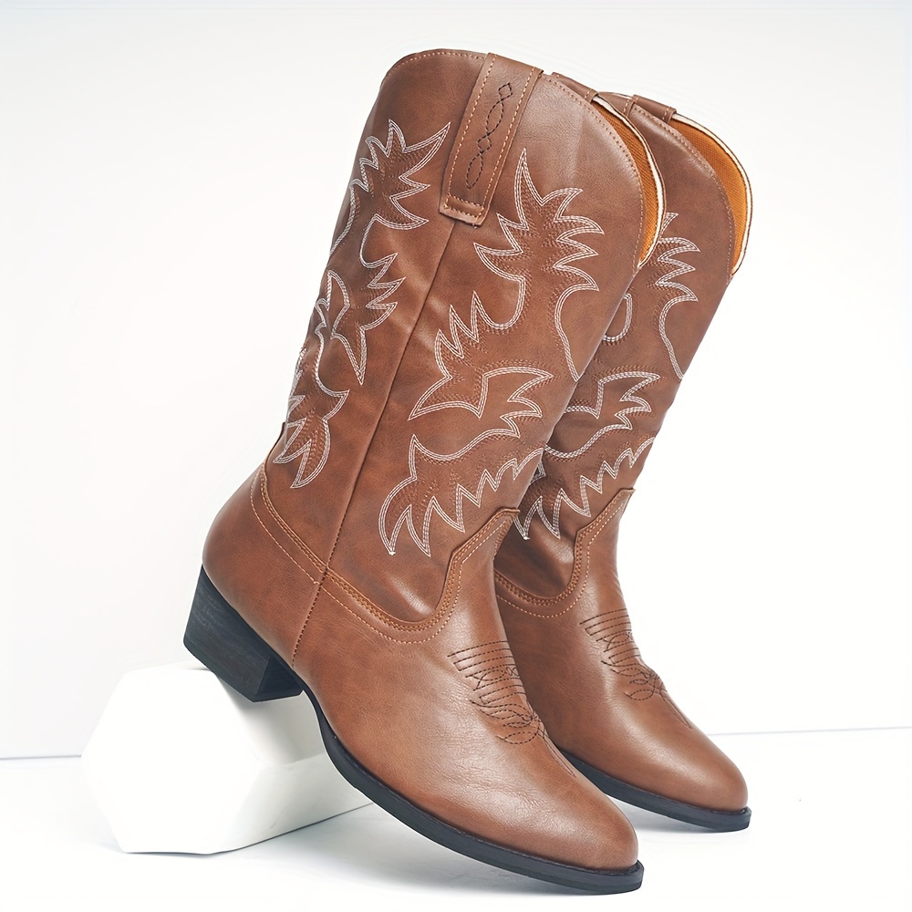 embroidery cowboy boots plus size men s vintage water details 0