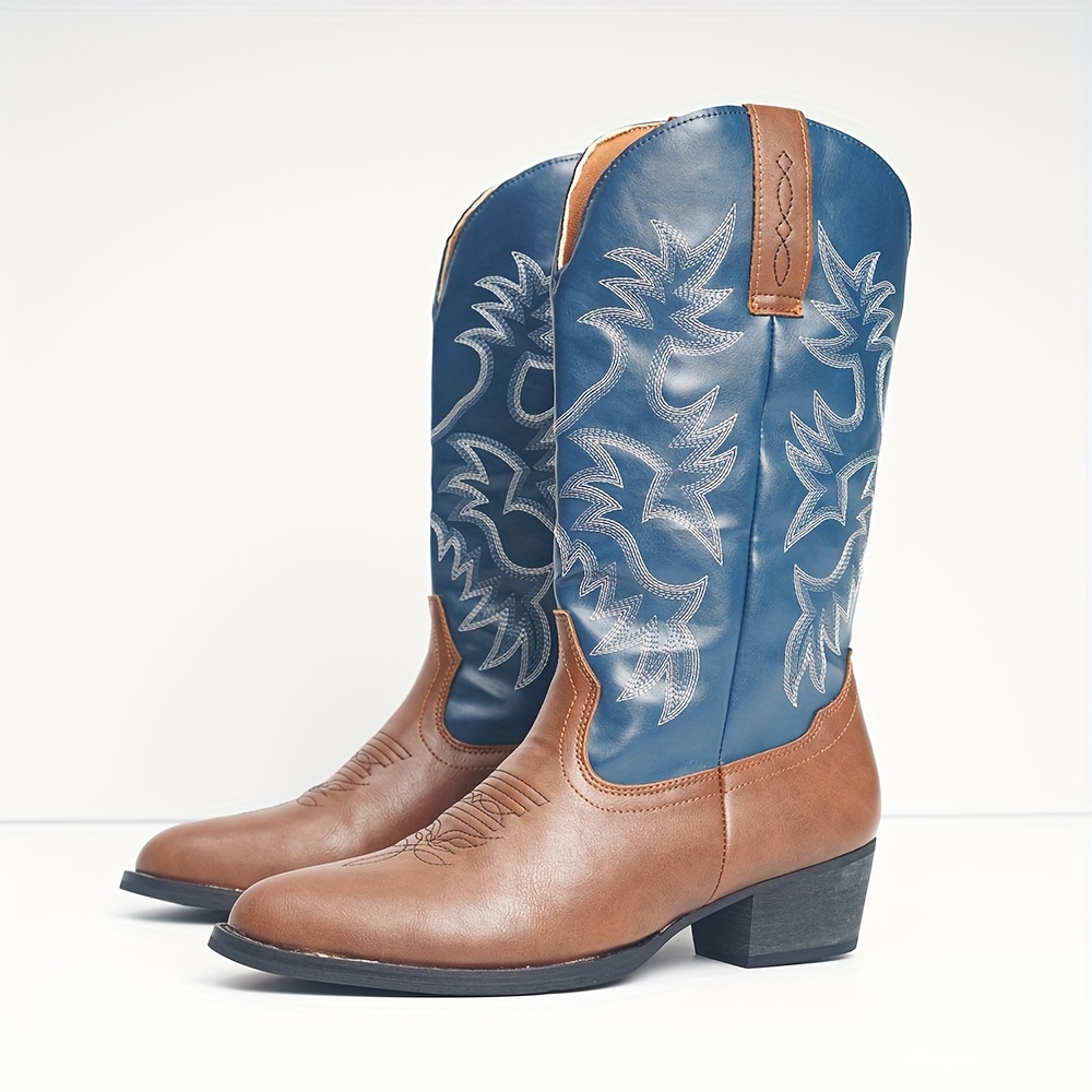 embroidery cowboy boots plus size men s vintage water details 4