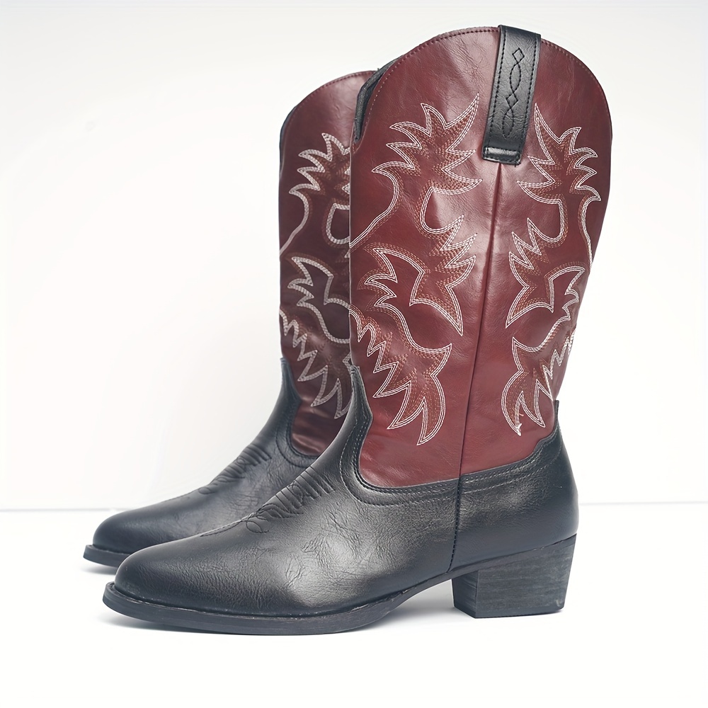 embroidery cowboy boots plus size men s vintage water details 5