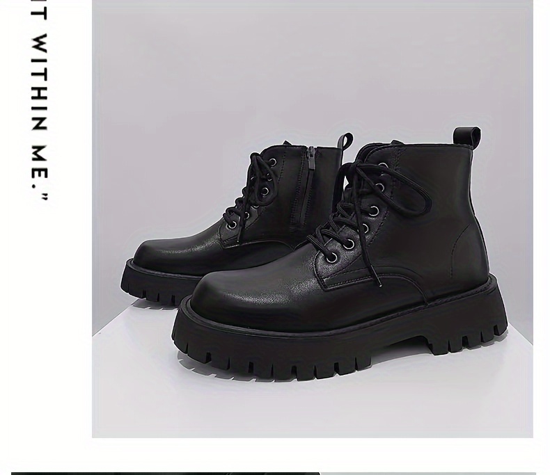 solid classic boots men s side zipper non slip durable high details 0
