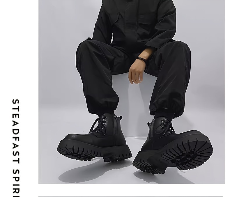 solid classic boots men s side zipper non slip durable high details 3