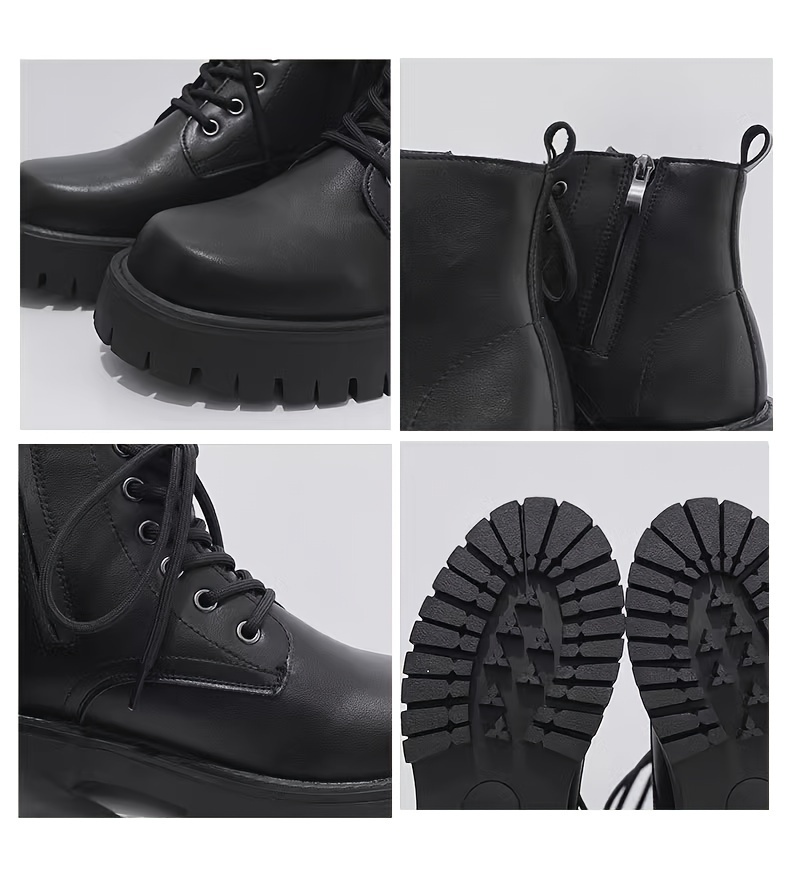 solid classic boots men s side zipper non slip durable high details 4
