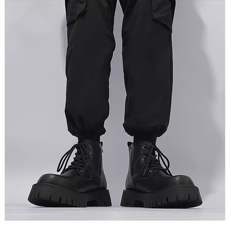 solid classic boots men s side zipper non slip durable high details 6