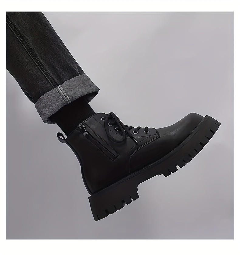 solid classic boots men s side zipper non slip durable high details 7